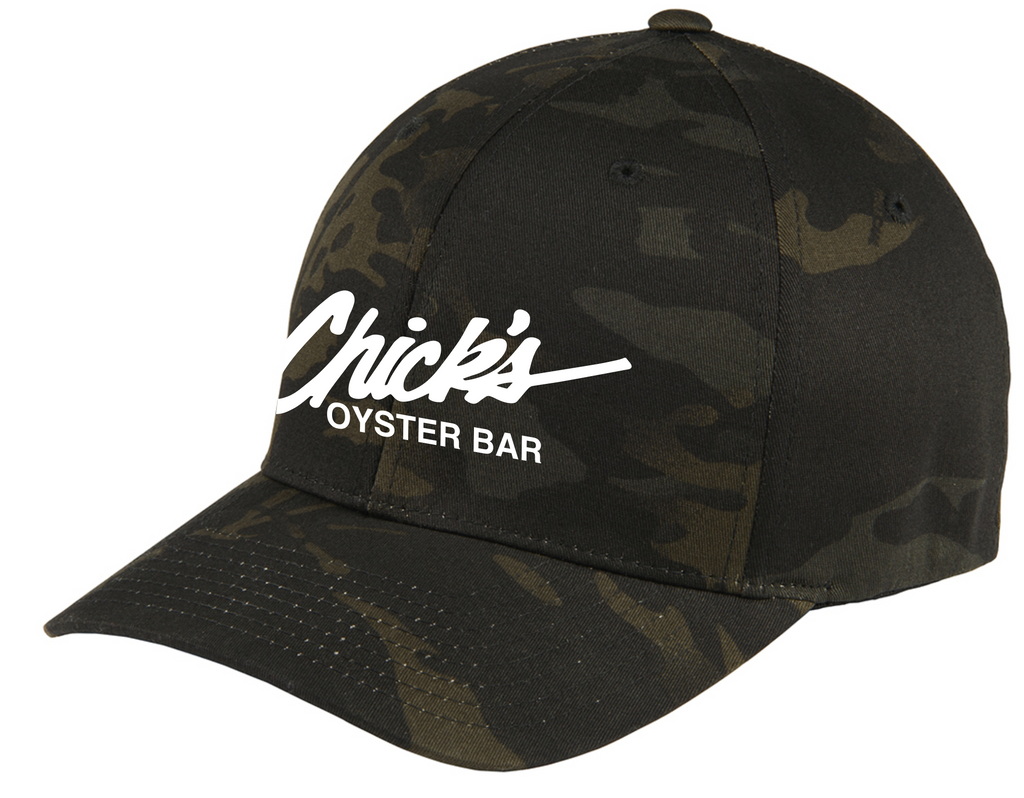 Chick\'s Traditional Logo Flexfit Camo Hat – chicks-oyster-bar