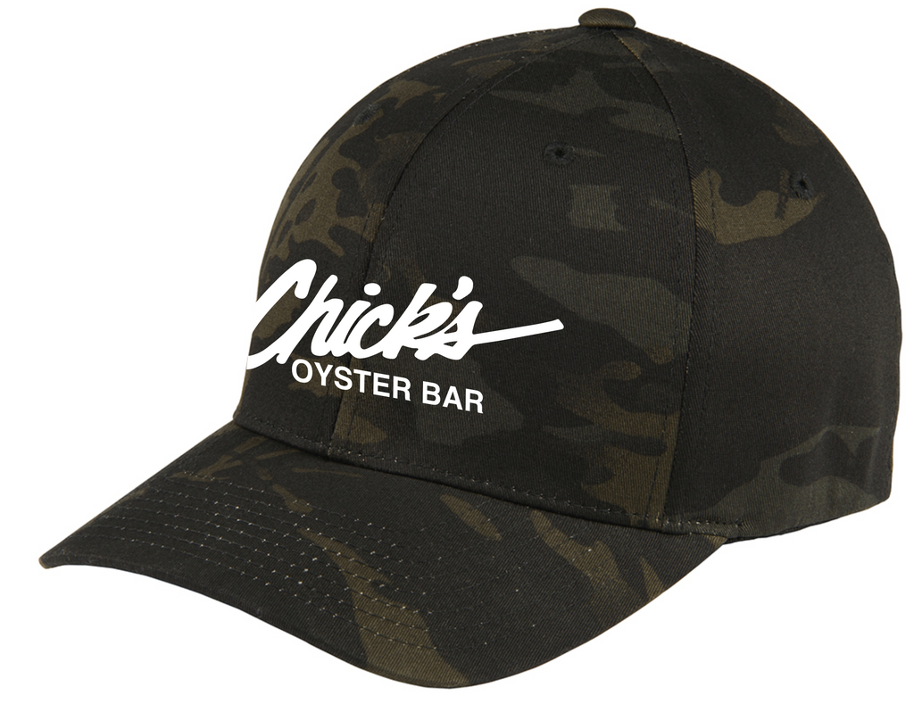 Chick's Traditional Logo Flexfit Camo Hat – chicks-oyster-bar